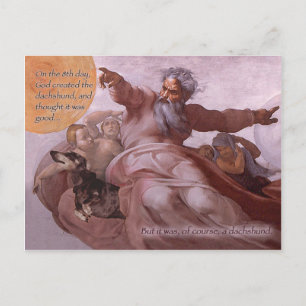 Sistene Dachshund Postcard