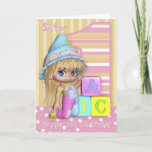 Sister 1st Birthday Card With Cute Little Girl<br><div class="desc">Sister 1st Birthday Card With Cute Little Girl And Blocks</div>