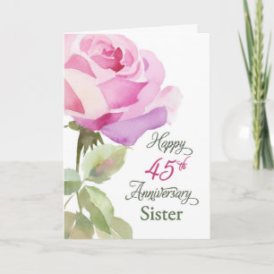 Sister 45th Anniversary Catholic Nun Pink Rose Card