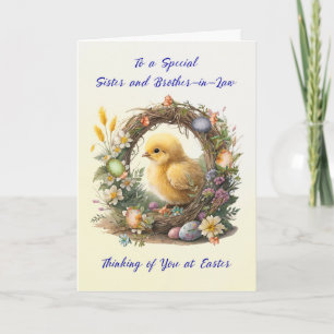 Sister and Brother-in-Law Easter Chick Grapevine Card