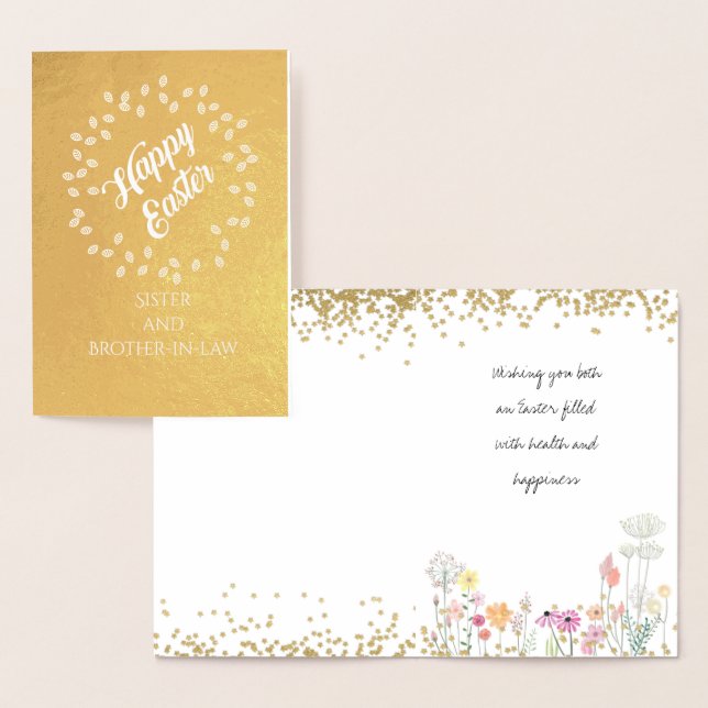 Sister and Brother-in-law  Easter REAL FOIL Card (Display)