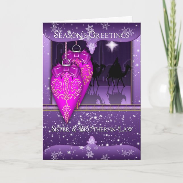 sister and brother-in-law, three wise men season' holiday card (Front)