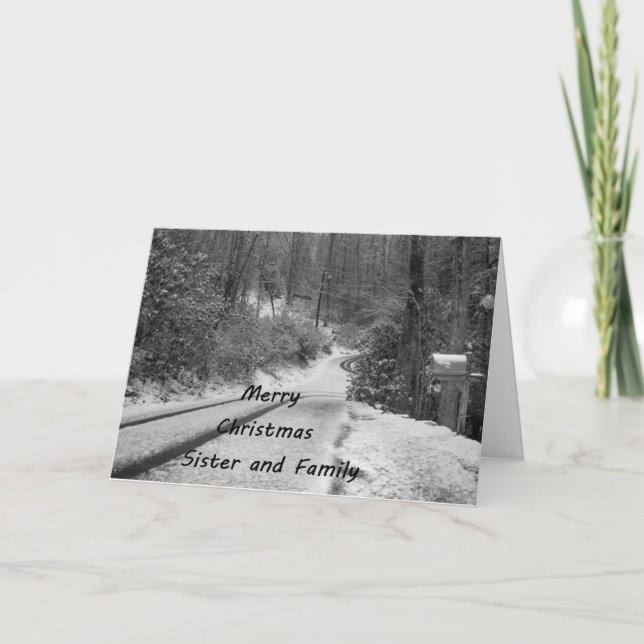SISTER AND FAMILY CHRISTMAS WISHES HOLIDAY CARD (Front)