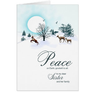 Sister and family, Christmas with reindeer