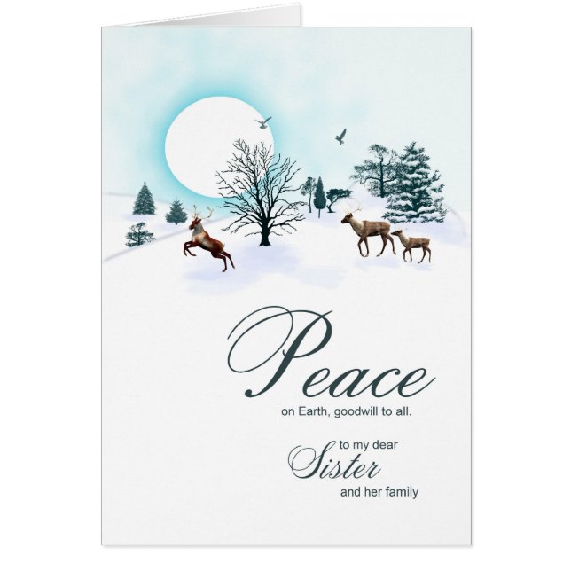Sister and family, Christmas with reindeer (Front)