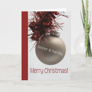 Sister and Family Merry Christmas card