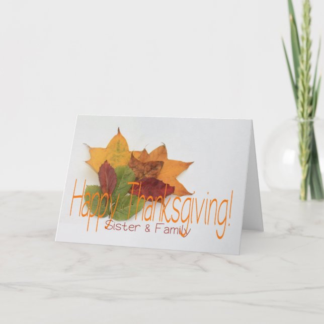 Sister and Family  thanksgiving foliage Holiday Card (Front)