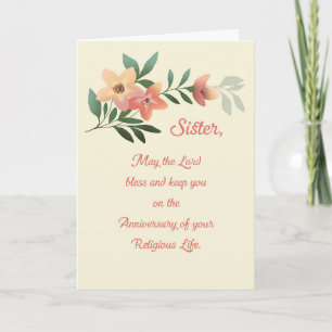 Sister Anniversary of Religious Life Blessing Card