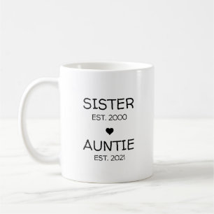 Sister Auntie Pregnancy Announcement Baby Reveal Coffee Mug