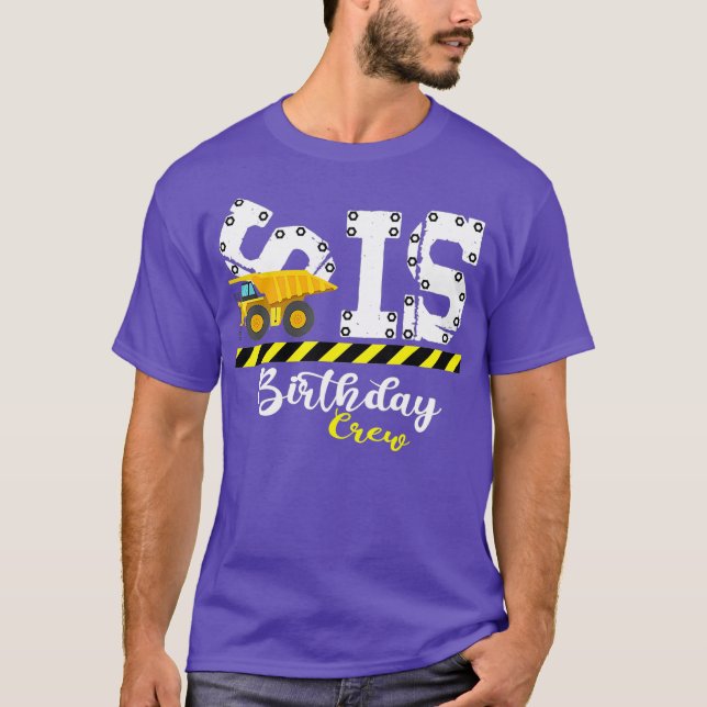 Sister B-Day Sis Birthday Crew Construction T-Shirt (Front)