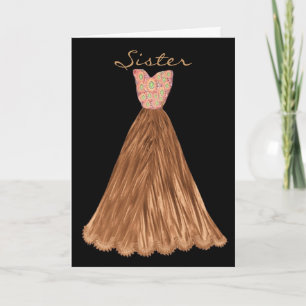 SISTER Be My Bridesmaid COCOA BROWN Dress Invitation