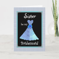 SISTER - Be My Bridesmaid - Gown with Plaid Border