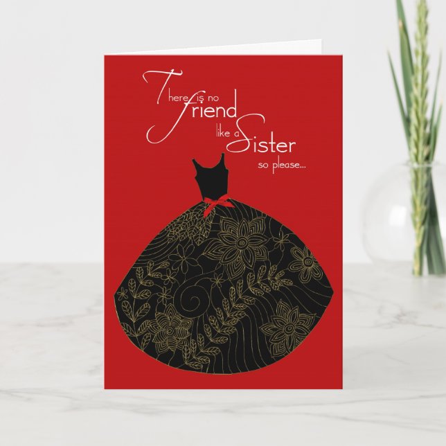 sister, be my bridesmaid invitation (Front)