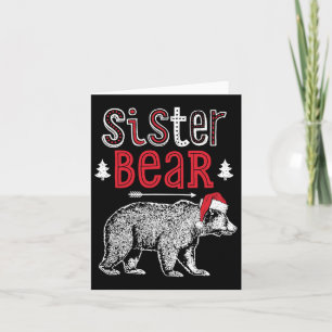 Sister Bear Christmas Santa Family Matching Pajama Card