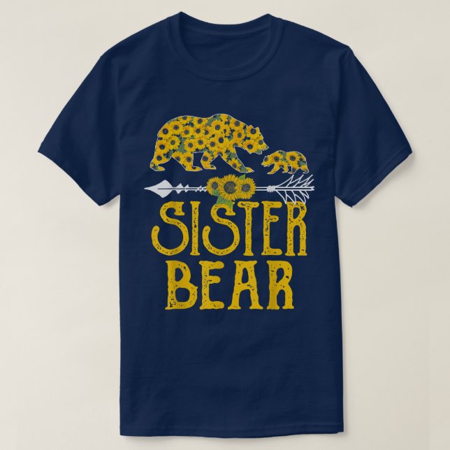 Sister Bear Family Sunflower Lover 1840  T-Shirt (Design Front)