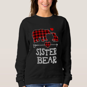 Sister Bear , Red Buffalo Plaid Sister Bear Pajama Sweatshirt