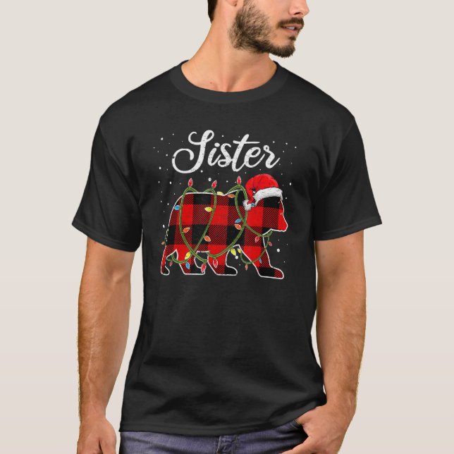 Sister Bear Red Buffalo Plaid Sister Bear Pajama T-Shirt (Front)