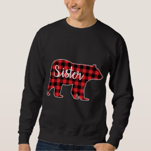 Sister Bear Red Plaid Family Matching Christmas Pa Sweatshirt