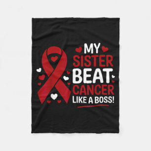 Sister beat cancer like a boss multiple myeloma fleece blanket