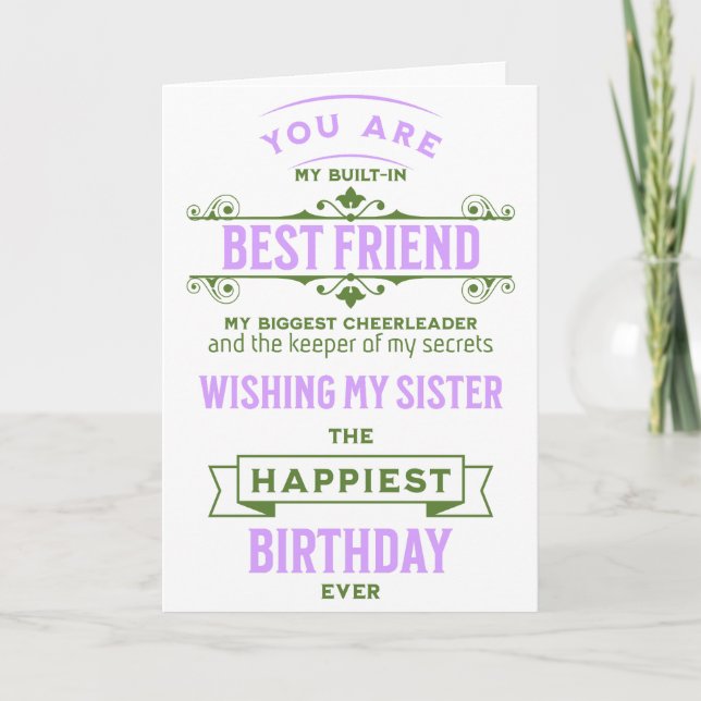 Sister Best Friend Birthday Card (Front)