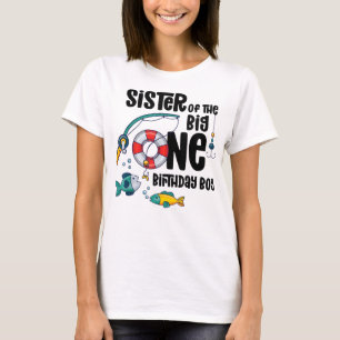 Sister Big One 1-Year-Old Boy Fishing Birthday T-S T-Shirt
