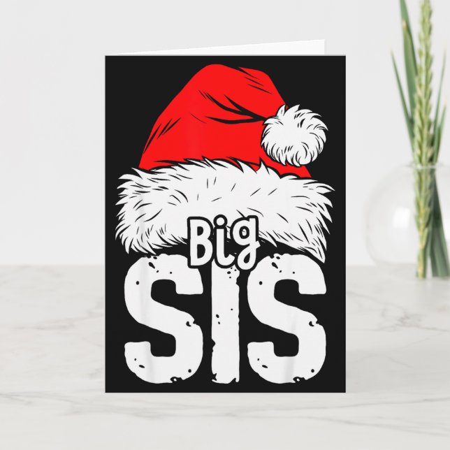 Sister Big Santa Christmas Family Matching Pyjamas Card (Front)