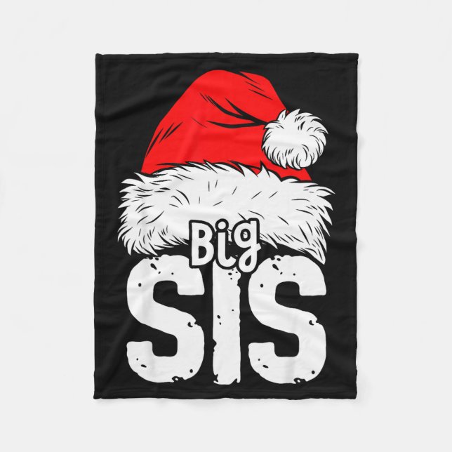 Sister Big Santa Christmas Family Matching Pyjamas Fleece Blanket (Front)