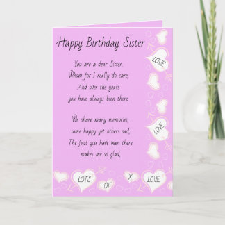 Sister Birthday Card