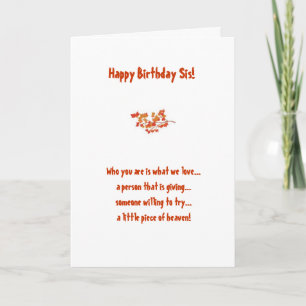 Sister Birthday Card