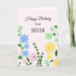 Sister Birthday Card<br><div class="desc">Pretty floral birthday card for sister. This card is customisable with your personalised message and/or name.</div>