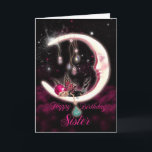 Sister Birthday Card With Fantasy Moon Fairy<br><div class="desc">Sister Birthday Card With Fantasy Moon Fairy</div>
