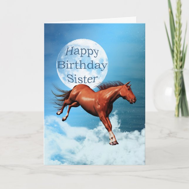 Sister birthday card with spirit horse (Front)