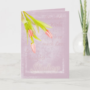 Sister Birthday card, with tulips Card
