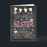 Sister Birthday Chalkboard With Little Birds Card<br><div class="desc">A modern Chalkboard design birthday card for your wonderful sister,  fun cute and stylish,  will sure to bring a smile,  it contains a lovely verse,  that you can alter if you wish.</div>
