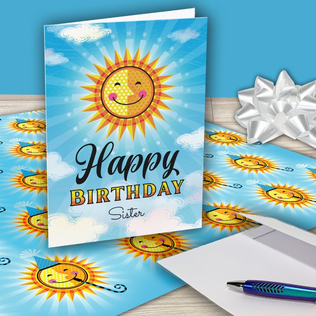 Sister Birthday Cute Sun Card (Creator Uploaded)
