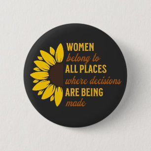 Sister Birthday Gift Feminist Sunflower Keepsake 6 Cm Round Badge