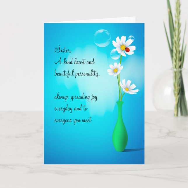 Sister Birthday Greeting Card (Front)