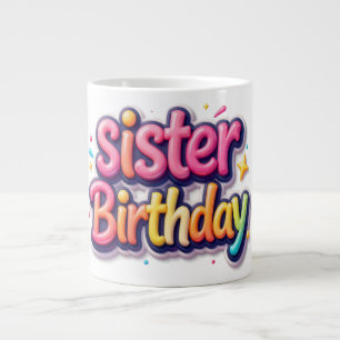 Sister Birthday Rainbow Bubble Gift for Sister Large Coffee Mug
