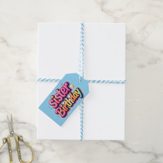 Sister Birthday Rainbow Bubble Gift for Sister Tags