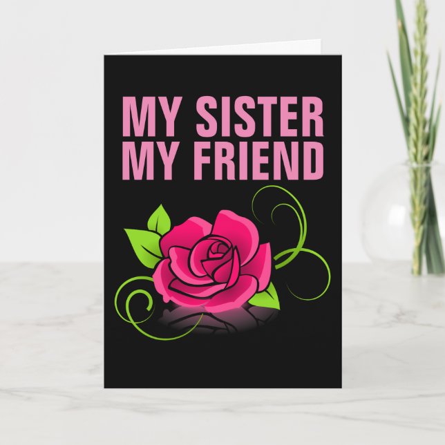 SISTER BIRTHDAY ROSE LOVE  CARDS (Front)