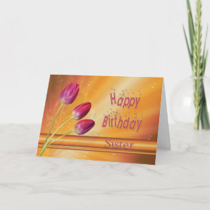 Sister, Birthday tulips full of sunshine Card