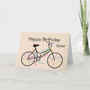 Sister  Birthday Wishes for Bike, Cycling Biking Card