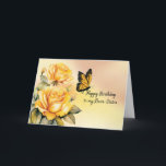 Sister Birthday Yellow Roses Monarch Butterfly Card<br><div class="desc">Celebrate your sister's birthday with this heartwarming card. Adorned with watercolor yellow roses and a delicate monarch butterfly,  it captures the essence of your special bond. A thoughtful and timeless birthday wish for a cherished sister who brightens your world.</div>