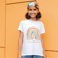 Sister Boho Rainbow and Pastel Design Kids T-Shirt