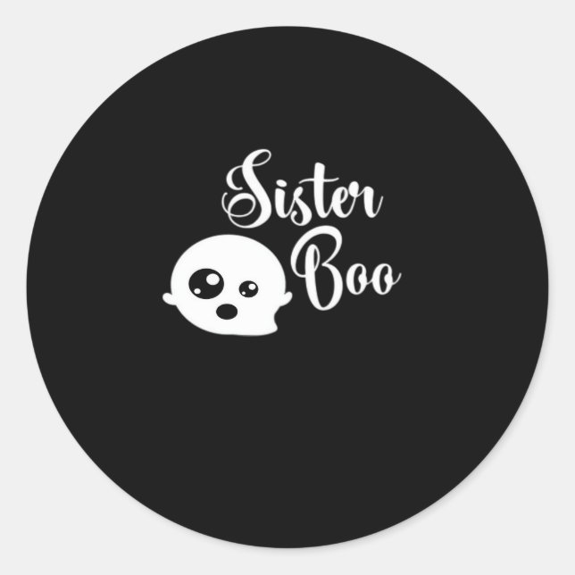 Sister Boo Halloween  Classic Round Sticker (Front)