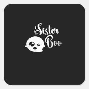Sister Boo Halloween  Square Sticker
