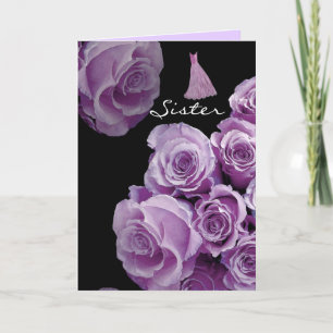 SISTER - Bridesmaid LILAC PURPLE Roses Invitation