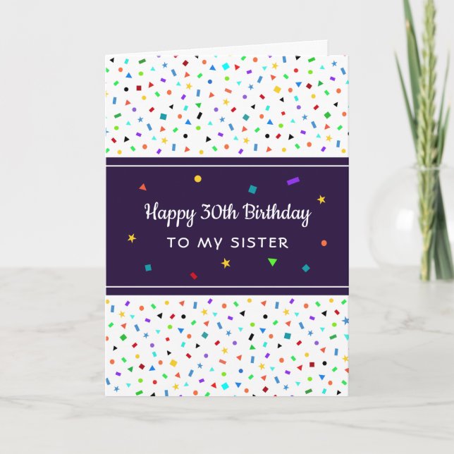 Sister Brother 30th or Any Birthday Greeting Card (Front)