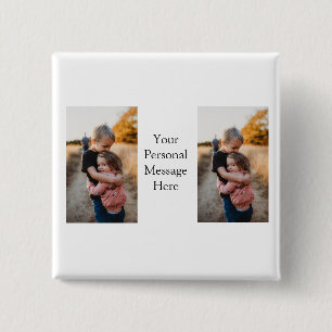 sister brother family add photo personal message h 15 cm square badge