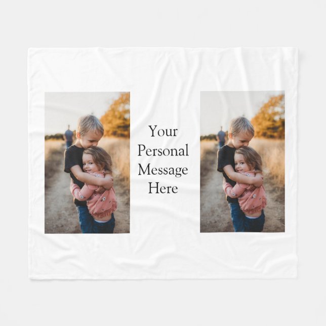 sister brother family add photo personal message h fleece blanket (Front (Horizontal))